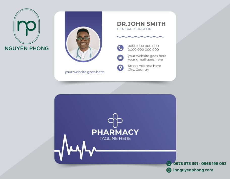 Mẫu card visit bác sĩ chuyên nghiệp